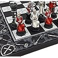 Medieval Times Crusades Red and White Armored Maltese Knights Chess Set with 17" Board