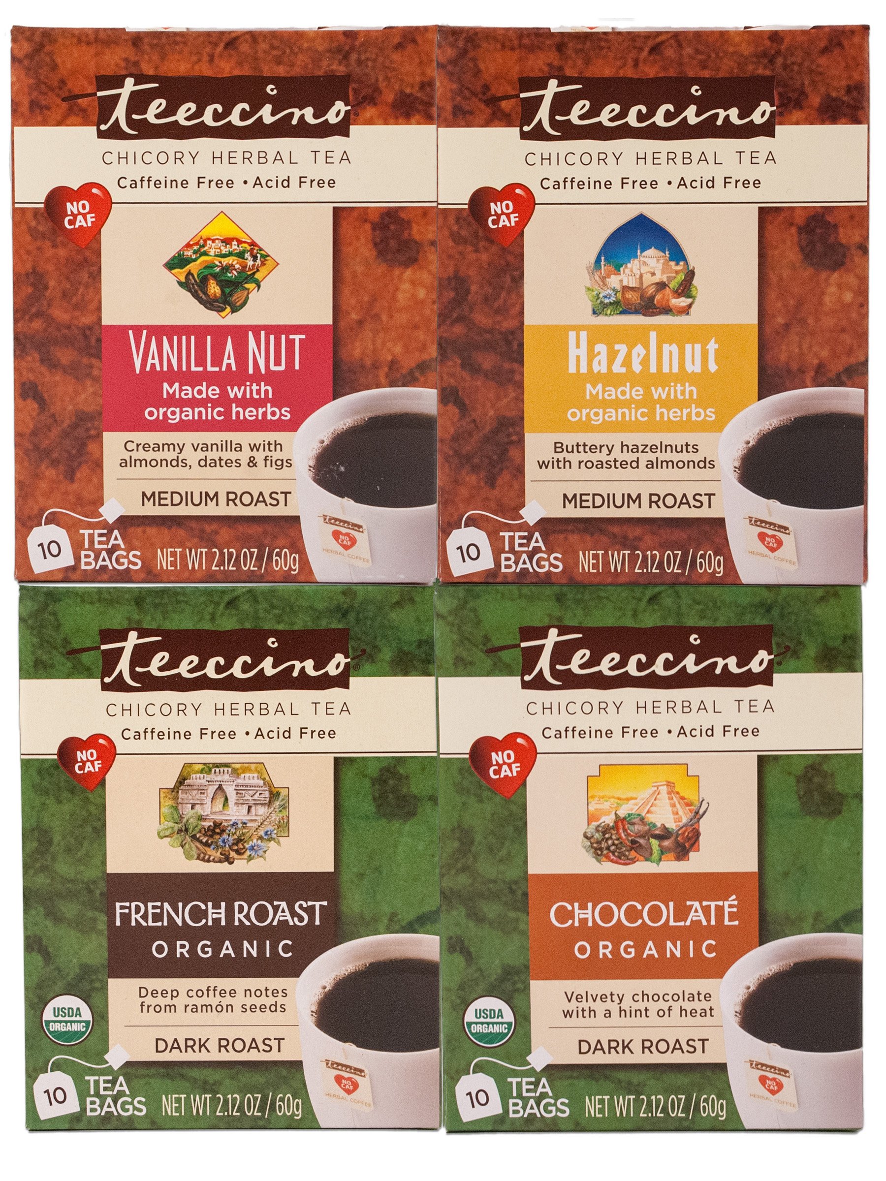 Teeccino Organic Dandelion Dark Roast Chicory Herbal Tea