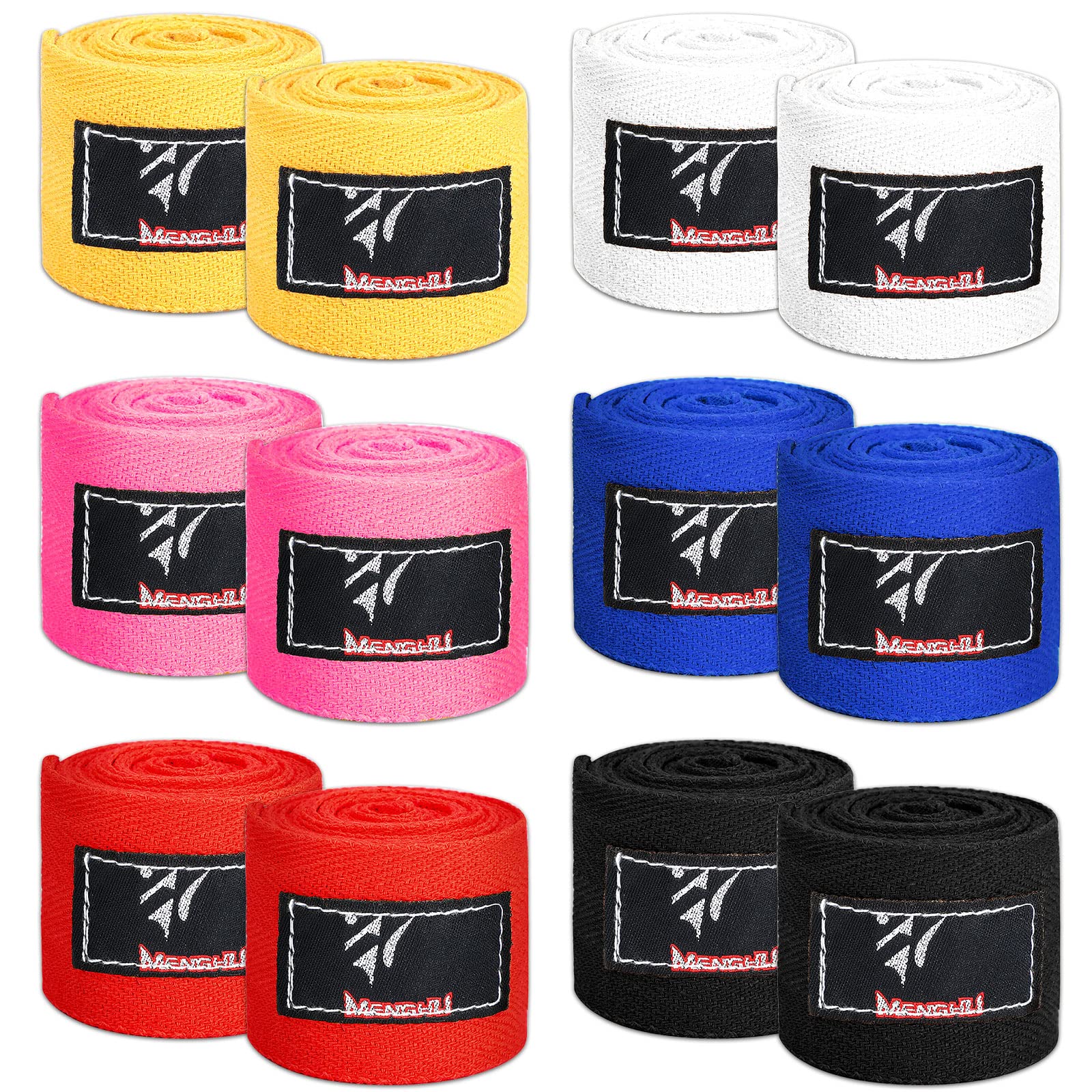 Photo 1 of Teling 6 Pairs 2.5 Meter Boxing Hand Wraps for Kids Inner Gloves Handwraps Martial Arts Boxing Wrist Wraps for Kickboxing Muay Thai MMA Training