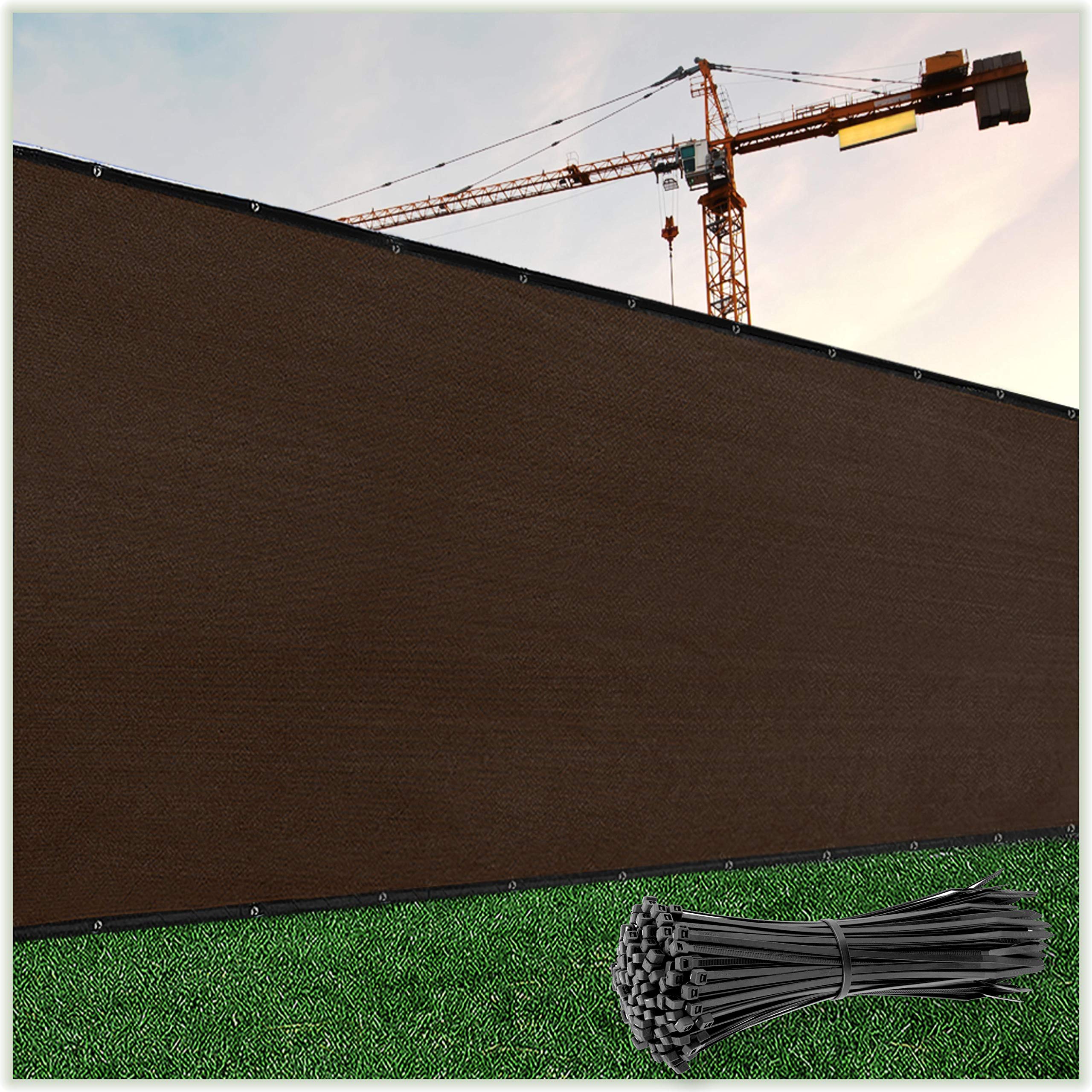 Photo 1 of ColourTree 6' x 10' Brown Fence Screen Privacy Screen - Commercial Grade 170 GSM - Heavy Duty - 3 Years Warranty - Cable Zip Ties Included
