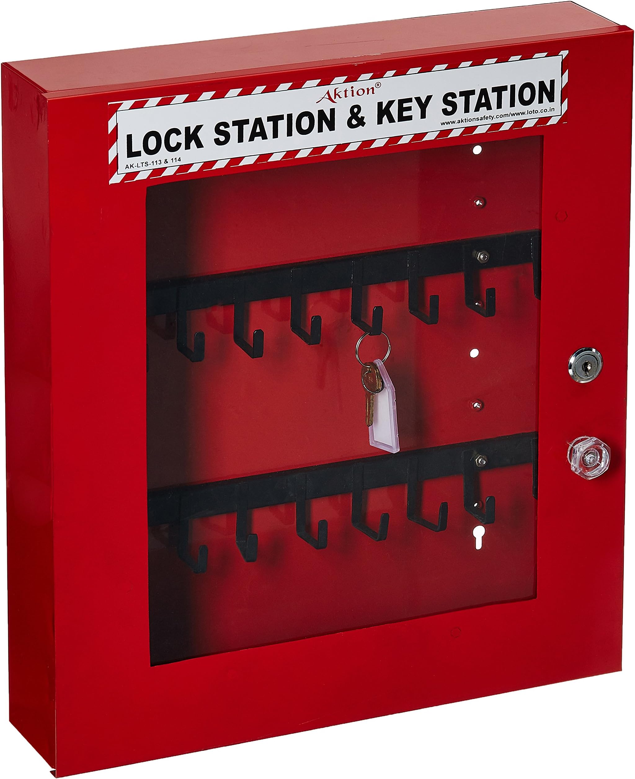 Lockout Station Ak-Ls-114 Hanger For Keys Front Side - Size 17 X 15 X 3 Inch, Red (Pack Of 1)