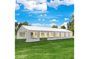 EROMMY 20x50ft Party Tent, Outdoor Wedding Tent, Heavy Duty Large Canopy Carport with Removable Sidewalls, 2 Roll-up Doors, 5 Storage Bags, Gazebo Shelter Tent for Party Event Commercials, White
