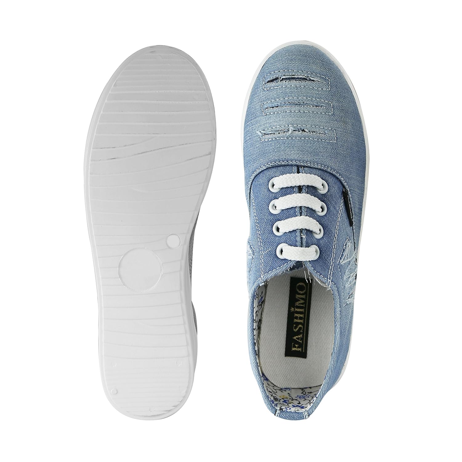 fashimo women blue denim casual shoes