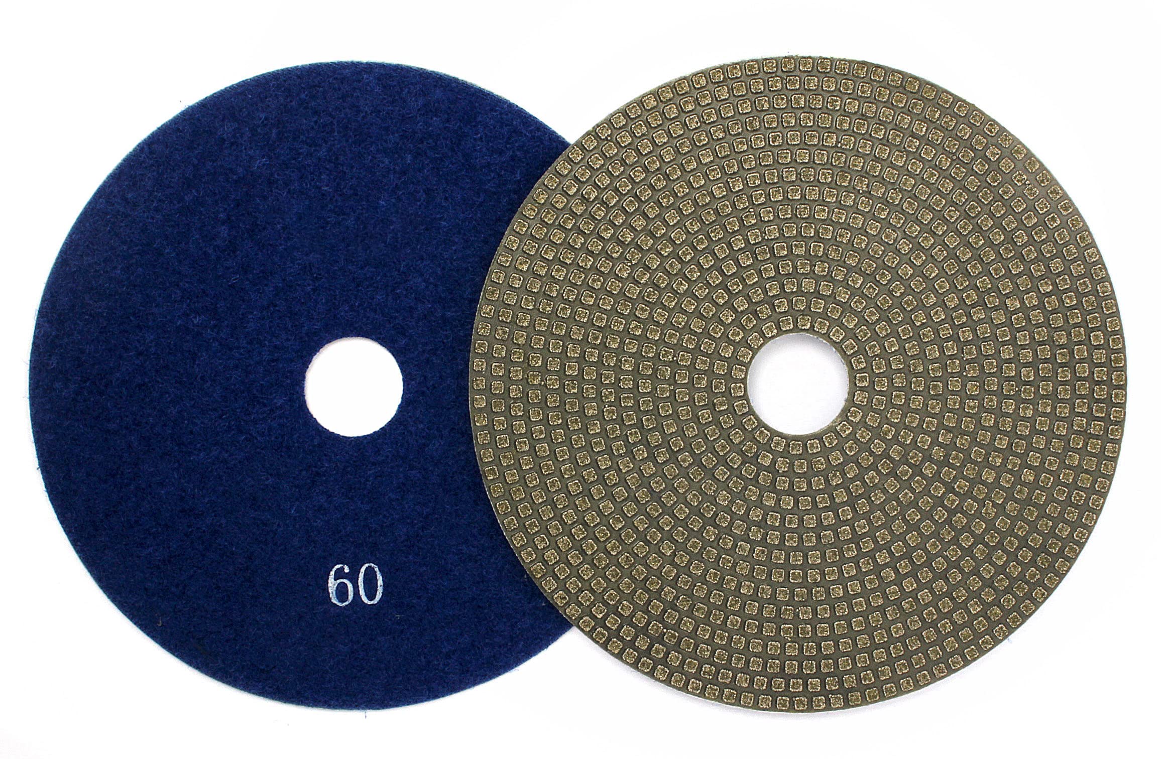 5" Electroplated Diamond Polishing Pads 60 Grit - Wet Dry Sanding Tile Stone Marble Granite Concrete Ceramics Glass