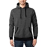 Hat and Beyond Mens Lightweight Marled Pullover Hoodie Solid Brushed Fleece Sweater