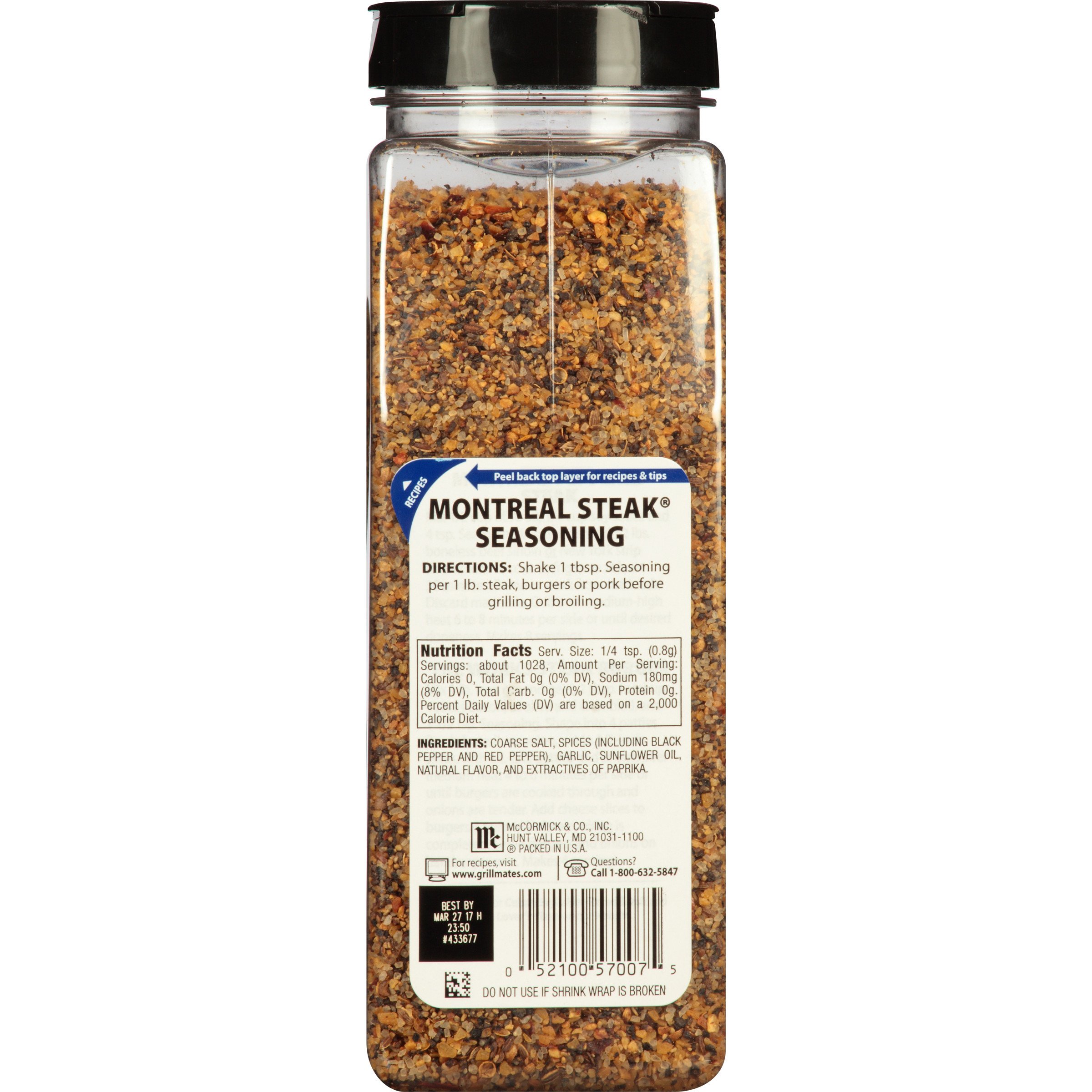 New Grill Mates Montreal Steak Seasoning, 29 Ounces, Blend Features