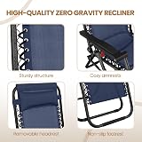 Yaheetech 26 inch Zero Gravity Recliner Lounge Chair Navy Blue Set of 2 view 5