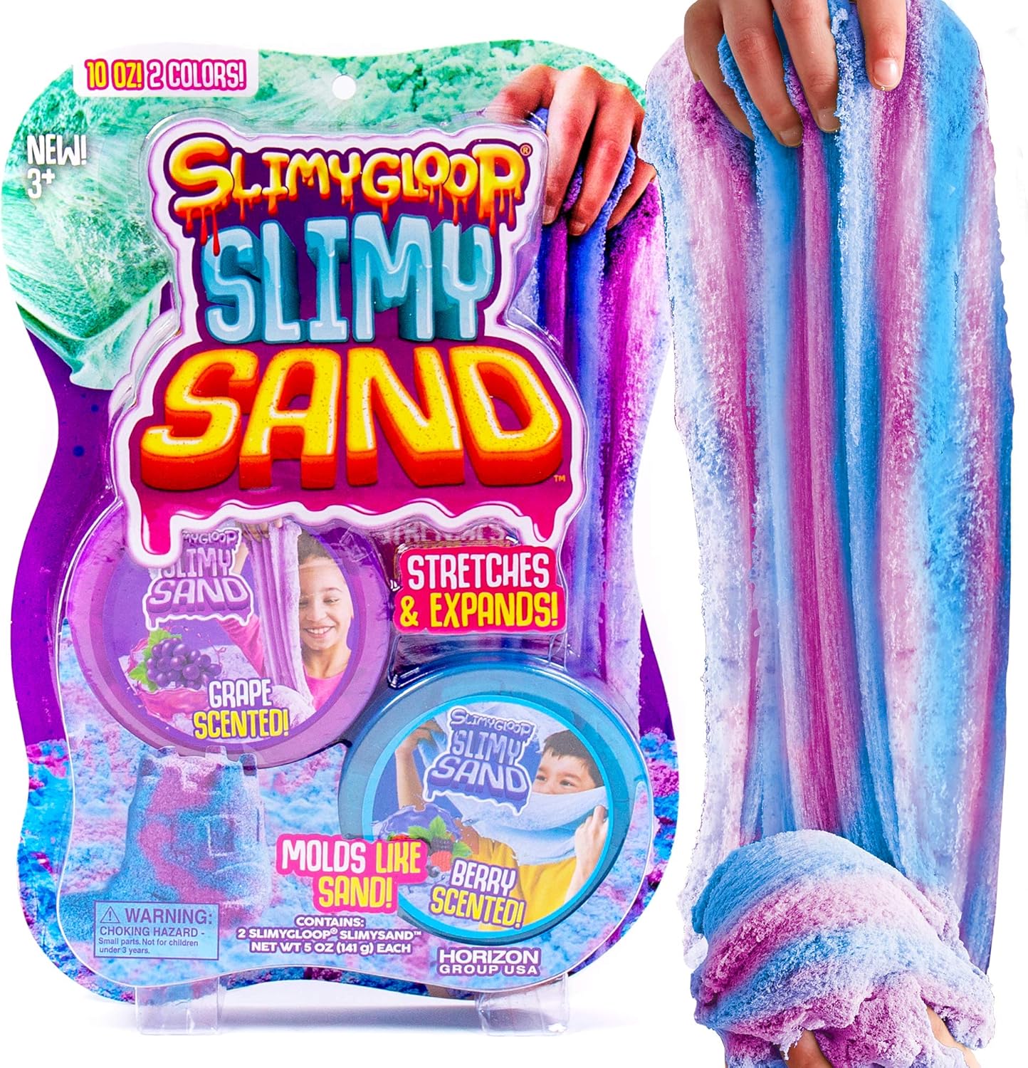 SLIMYSAND Twist - Blue/Purple, Scented, Grape & Berry, Stretchable, Moldable Cloud Slime, Play Sand 10oz. Great for Tactile Fun: Toys & Games