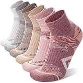 ANTSANG 6 Pairs Merino Wool Quarter Ankle Hiking Running Socks Compression Thermal Thick Cushion Socks for Women Men