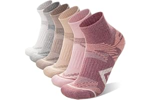 ANTSANG 6 Pairs Merino Wool Quarter Ankle Hiking Running Socks Compression Thermal Thick Cushion Socks for Women Men