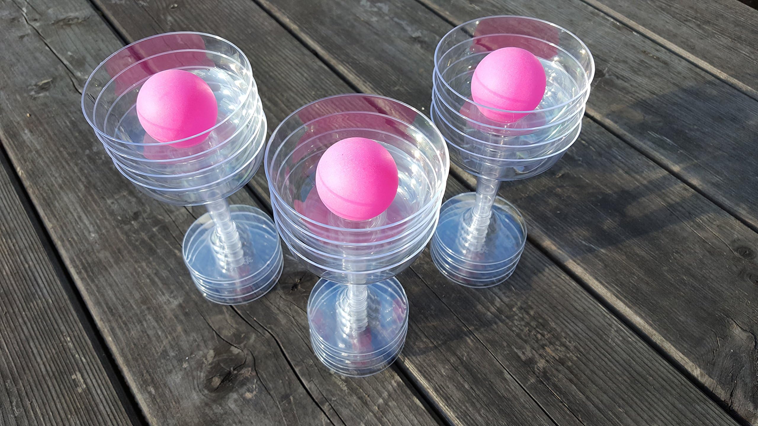 Set of 3 Pink Ping Pong Balls - Ideal for Drinking Games such as Prosecco / Beer Pong