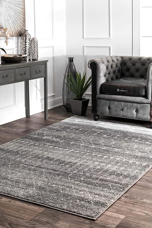 Amazon Com Nuloom Moroccan Blythe Round Rug 5 Round Dark Grey