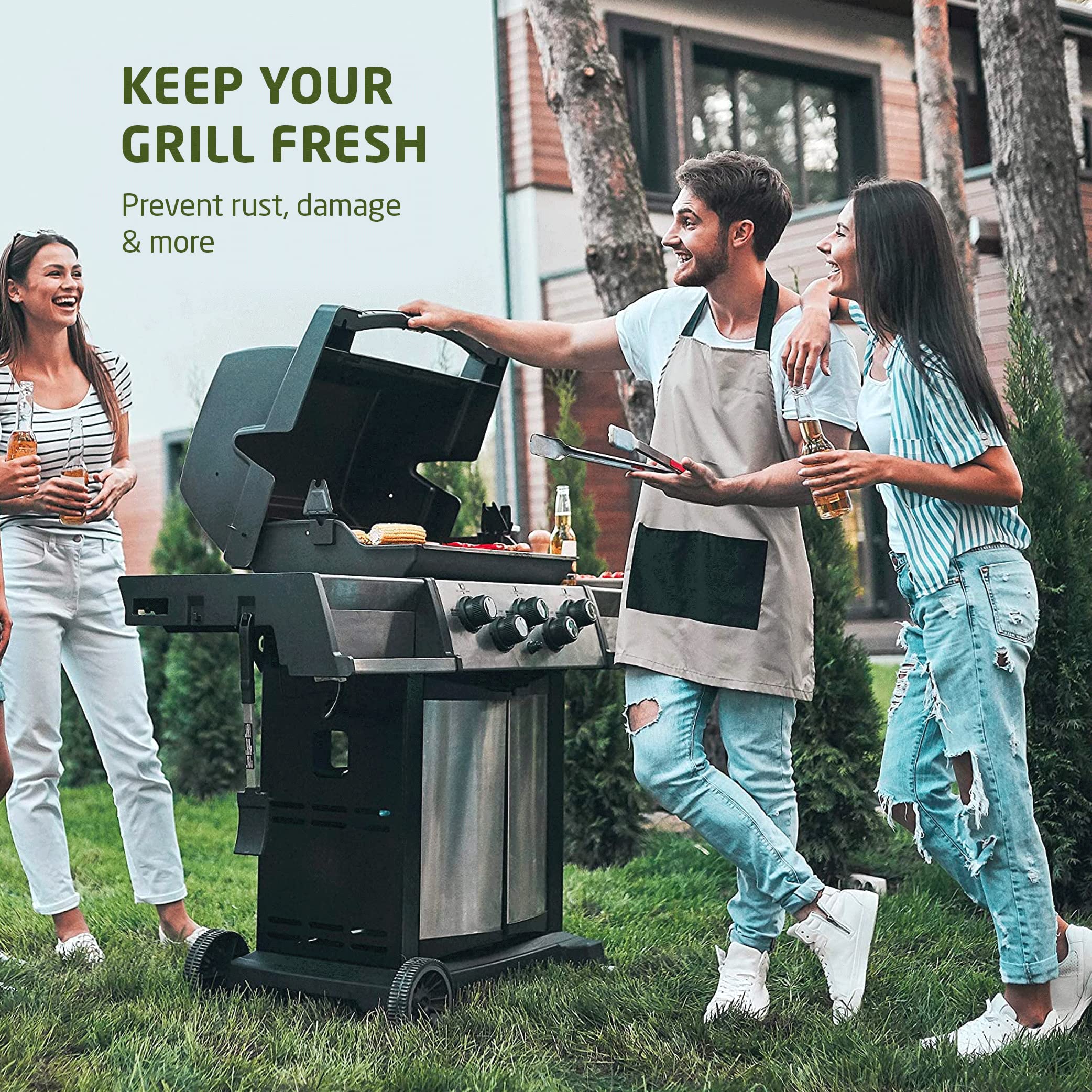 Zober BBQ Grill Cover 58 Inch Waterproof Double Layered Fits er