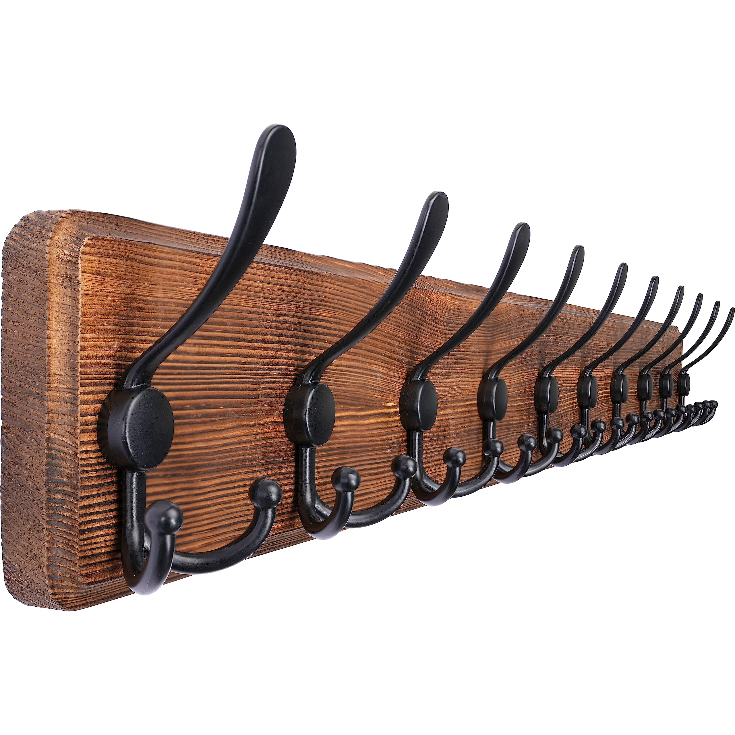 SKOLOO Rustic Large Coat Rack Wall Mount-38.6'' Long Coat Rack for Wall, Wood Coat Rack Hook, Farmhouse Coat Hanger Wall Mount for Hanging Jacket Coat