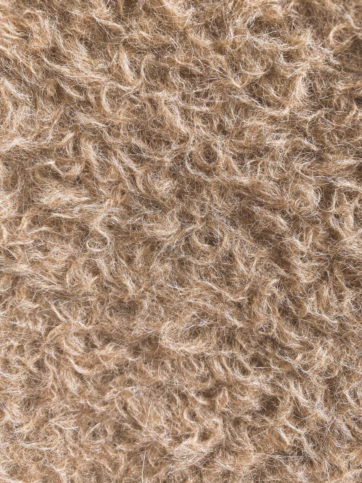 Steiff Schulte German 100% Alpaca Fur Fabric for Teddy Bears DIY, Backing 100% Cotton (35 * 50cm, 5490 Beige Curly)