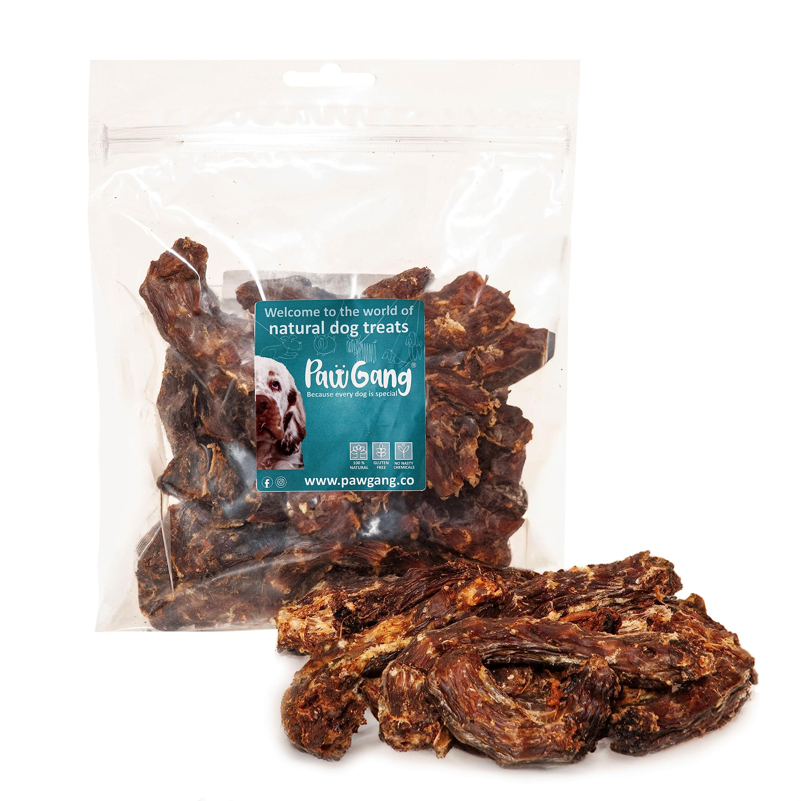 PawGang - Chicken Neck 200g - 100% Natural Treats for Dogs Puppies Young Adult Old Small and Large Dog - Tasty Air Dried Chews Snacks - Healthy Low Fat Grain Free - BARF Raw