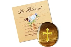 YATOJUZI Tiger's Eye Natural Healing Crystals Stones Worry Stone for Anxiety Christian Gifts for Women Men Crucifix Cross Gemstones 1PCS