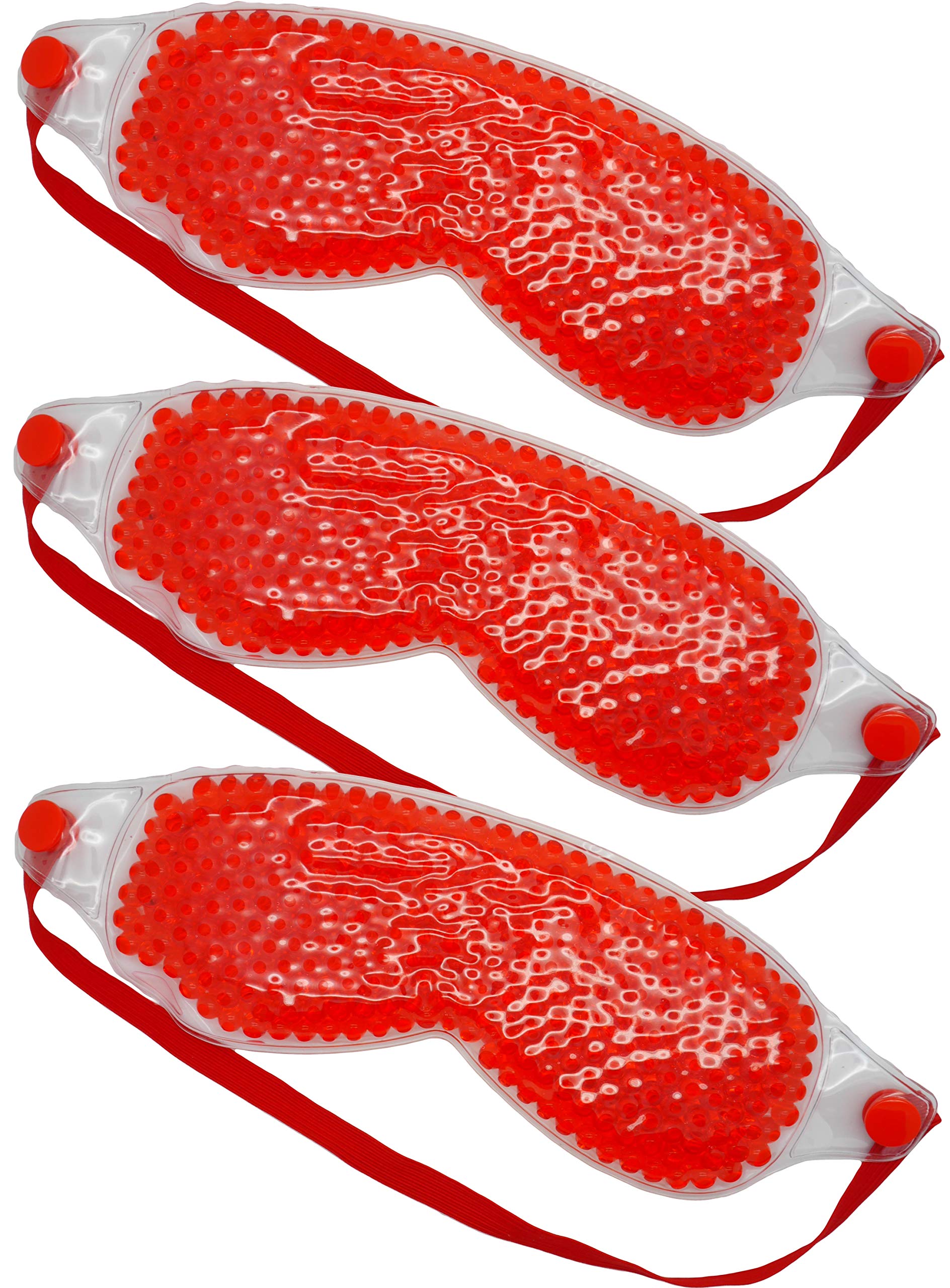 Go Opticians 2in1 Hydrogel Eye Mask Bead Hot Compress Cold Pack Therapy for Relaxation Stress Relief, Puffy Eyes, Tiredness, Blepharitis, Dry Eye, Headache & More (Red x 3) — image 1