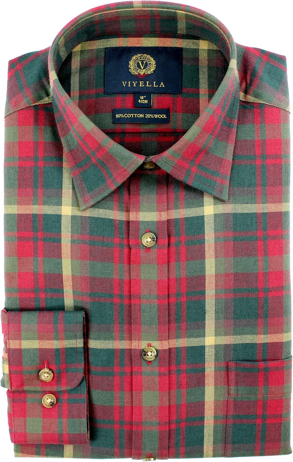 Viyella 80/20 Candian Maple Tartan Classic Fit Shirt Amazon.co.uk