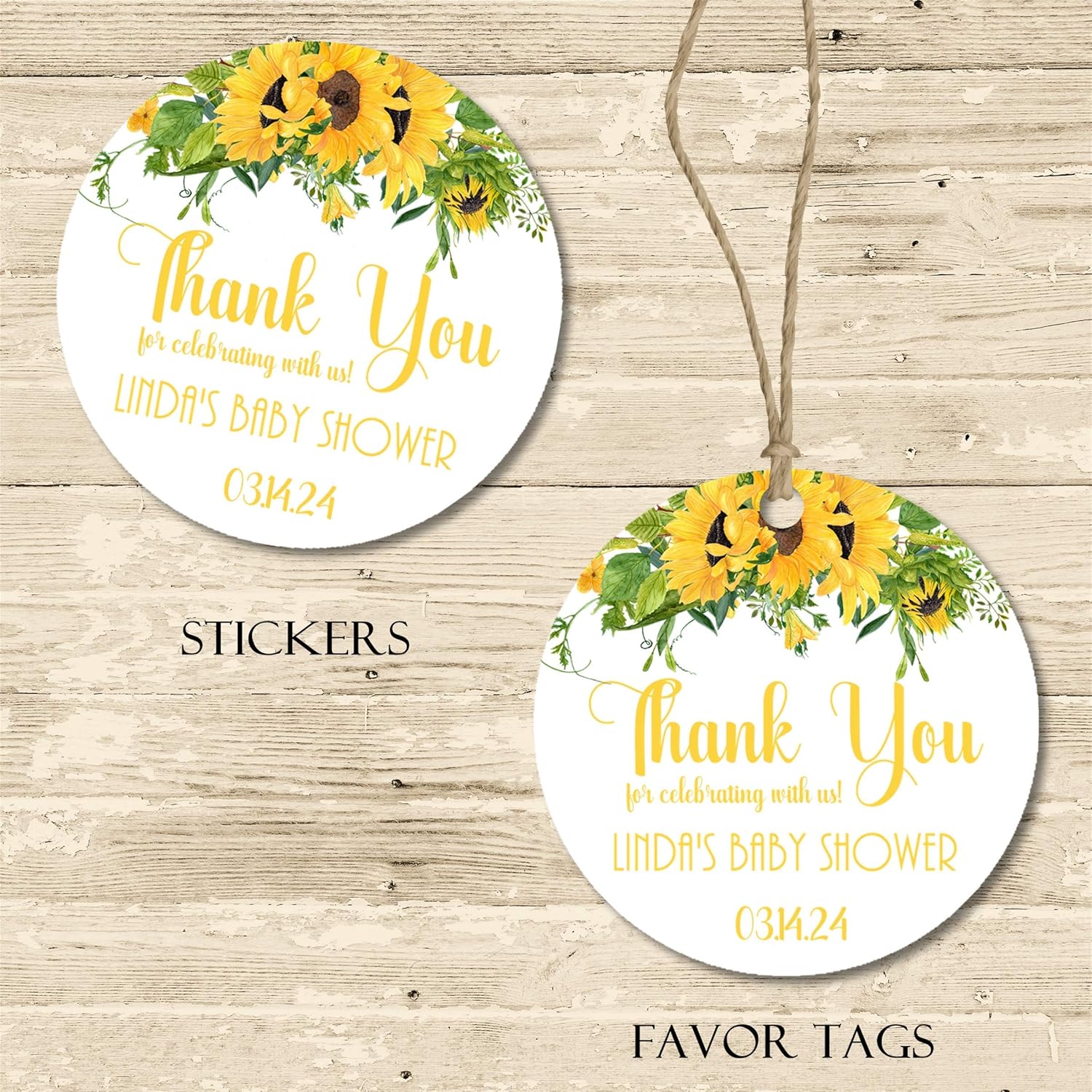 sunflower baby shower favors