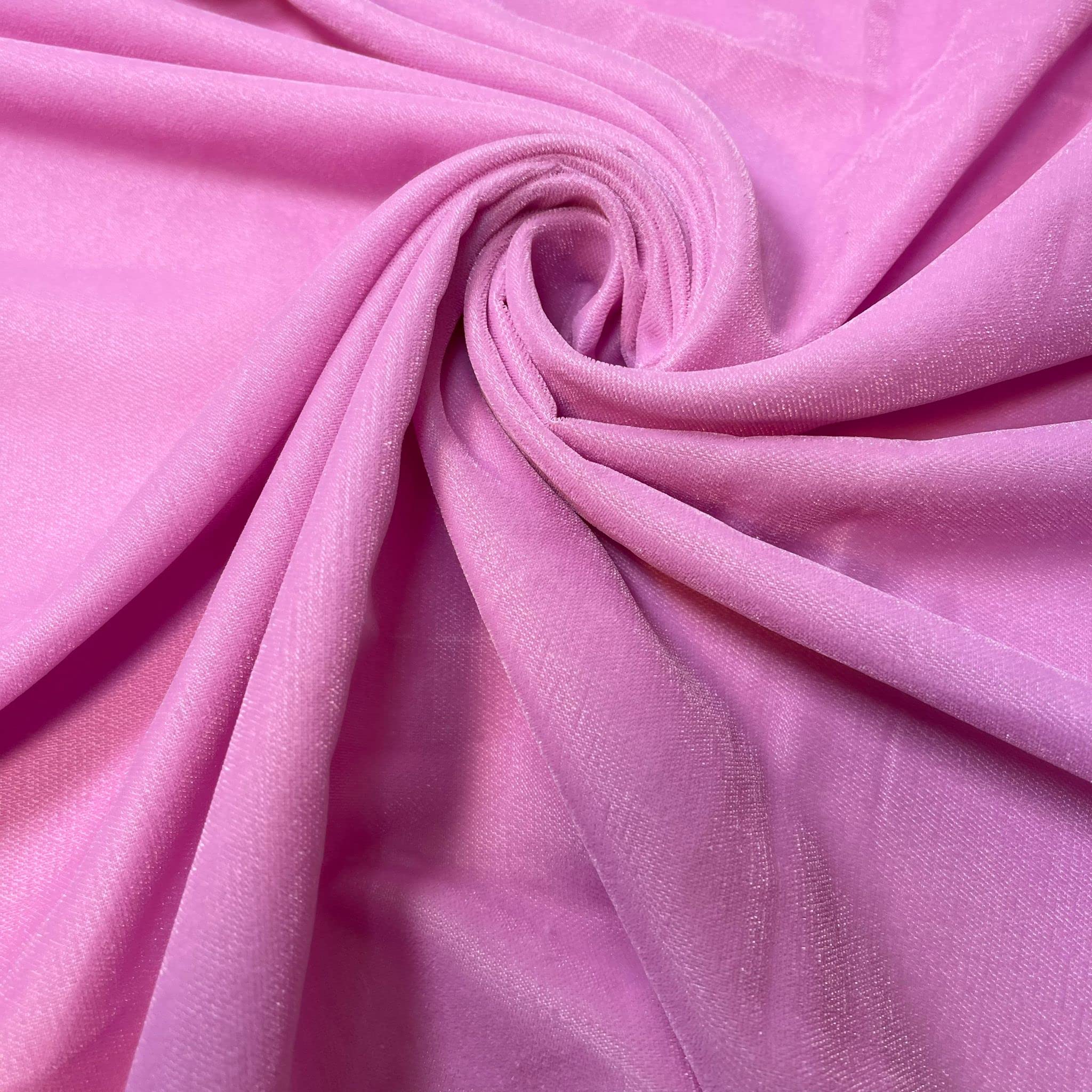 Three Crown Velvet Fabric Soft Strong Material - Home Decor, Curtains, Upholstery, Dress - 112cm Wide (Candy Pink, 1 Meter)