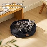 Bedsure Cat Bed Indoor Round 51x48x15cm Removable Pillow Non-Slip Bottom view 5