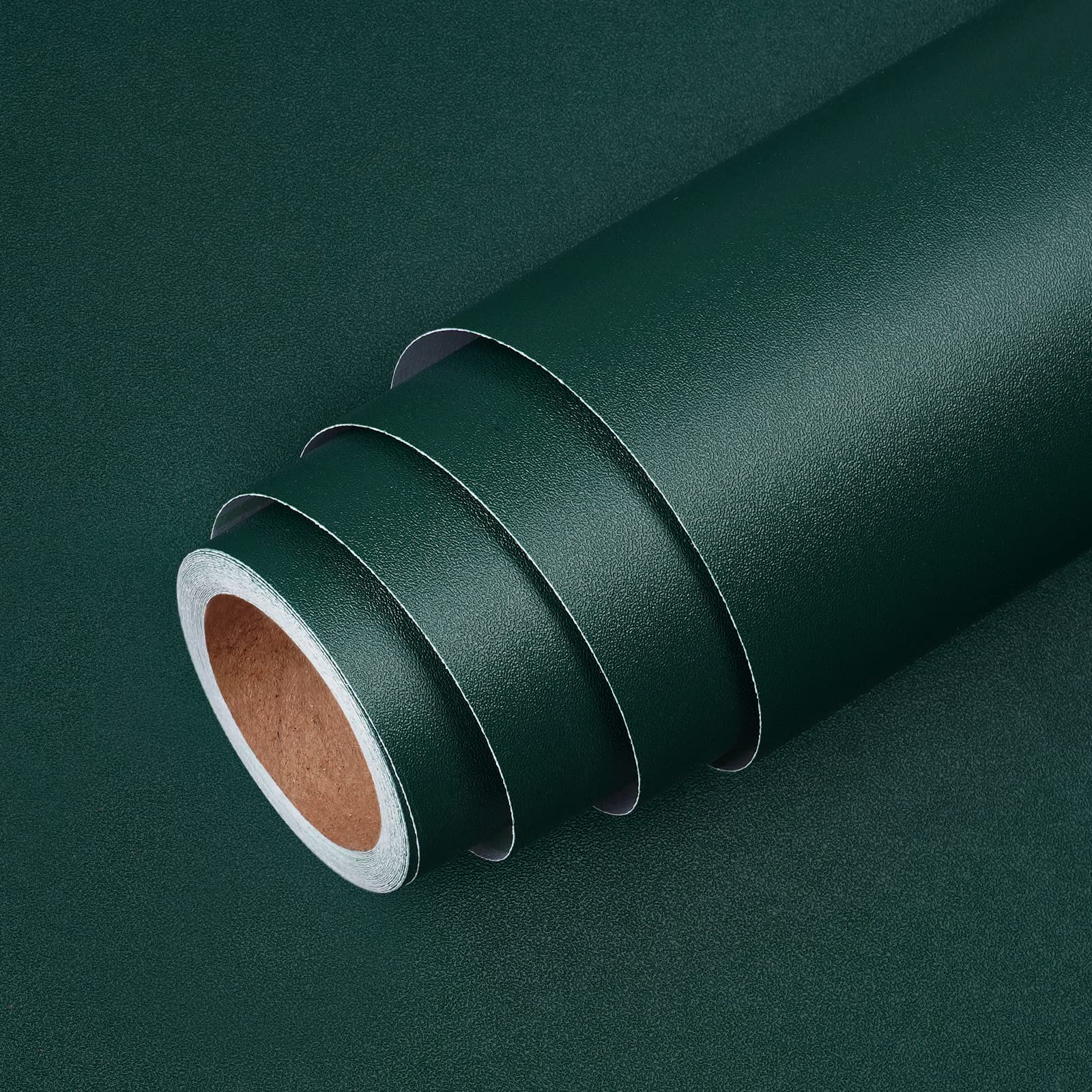 Photo 1 of LACHEERY 24"x160" Emerald Green Wallpaper Peel and Stick Bathroom Dark Green Wallpaper Vintage Textured Green Contact Paper for Countertops Desk Waterproof Removable Wallpaper Green Wall Paper Roll