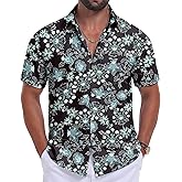 Sailwind Men's Hawaiian Floral Shirts Short Sleeve Button Down Holiday Tropical Beach Shirts