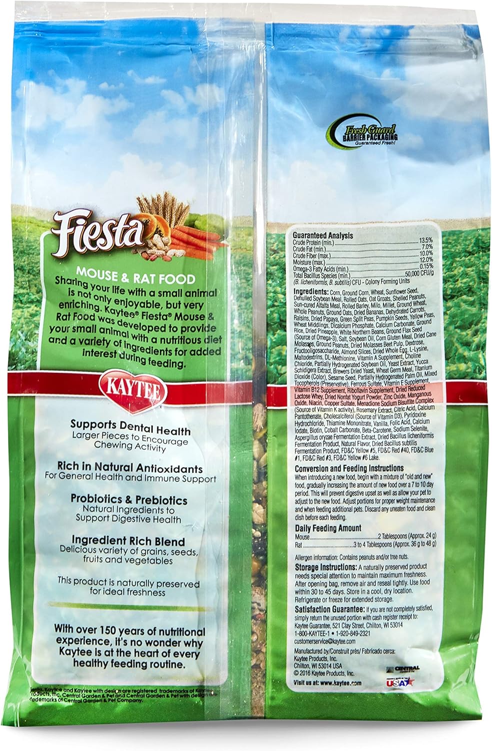 Kaytee Fiesta Mouse And Rat Food, 2-Lb Bag : Dry Pet Food : Pet Supplies