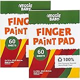 Veggie Baby Art Paper Pad 2-Pack for Finger Painting, Drawing and Coloring, 60 Sheets, Kid’s and Toddler’s Multimedia Paint U