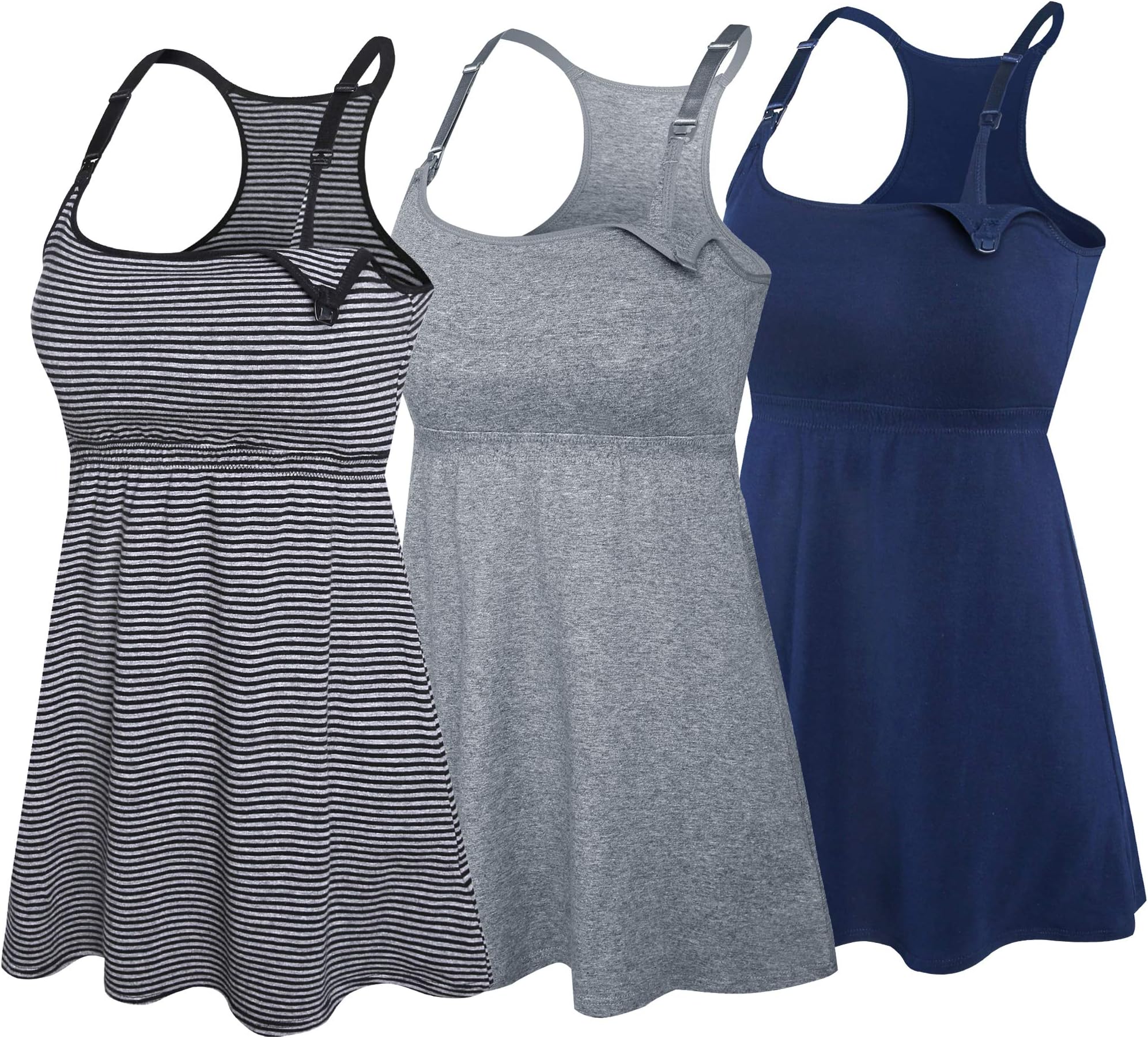 Womens Cotton Maternity Nursing Tank Tops with Shelf Bra Breastfeeding Camisole Shirts