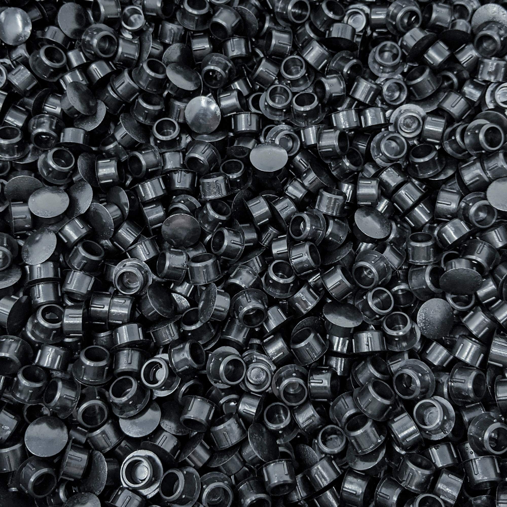 M10 Plastic Hole Plugs (Pack of 50, Black) - Made in Germany