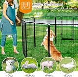 Yaheetech 32 Panel Dog Playpen 100 cm High Heavy Duty Pet Fence Garden view 3
