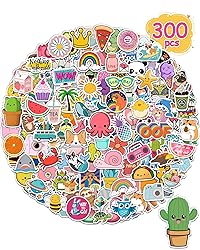 300 Pcs Stickers for Kids, Cute Water Bottle Vinyl