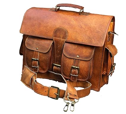 16 Vintage Leather Messenger Soft Leather Briefcase Satchel Leather Laptop Messenger Bag for Men and Women