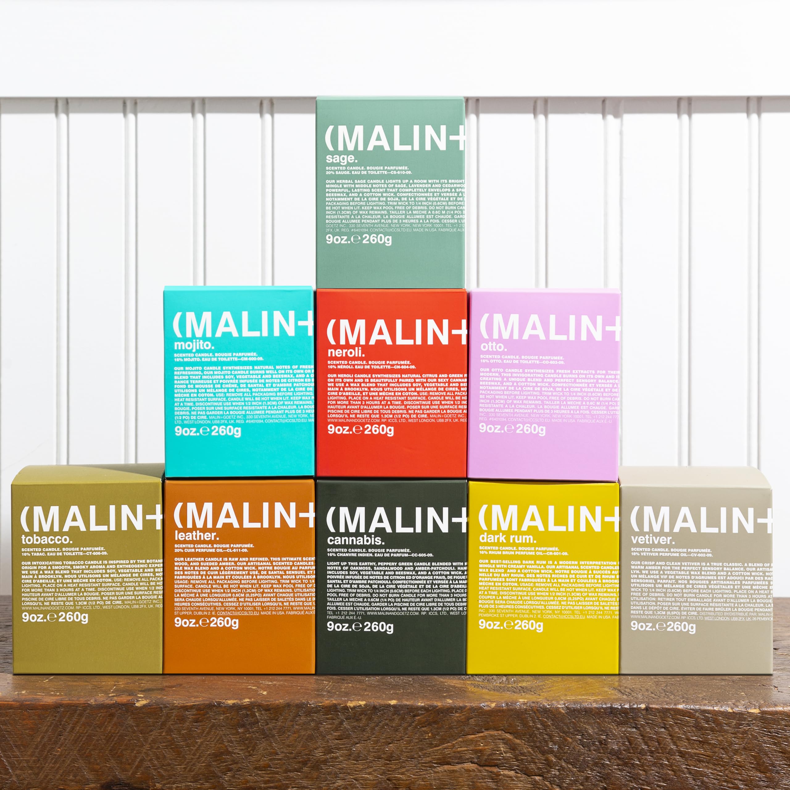 MALIN+GOETZ Highly Scented, Long Lasting, Slow Burn, All Natural, Hand Poured, Luxury Wax Blend, Aromatic Candles and Gift Set, 60 Hours, 9oz