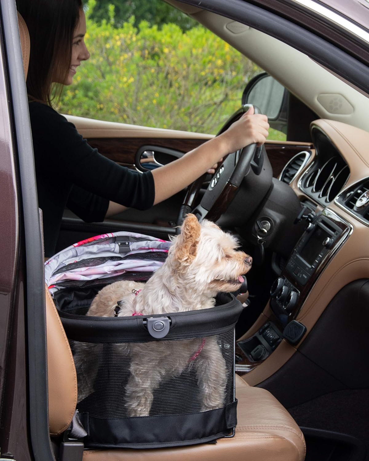 Pet Gear PG1040NZFL View 360 Pet Carrier & Car Seat for Small Dogs & Cats with Mesh Ventilation for Easy Viewing, Floral : Pet Supplies