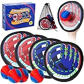 Playzap Toss and Catch Ball Set Ultra Soft Fabric Pain-Free - Valentine Gift for Toddlers Kids Boys Girls 2-4 5-7 8-13+ Yrs - Baseball Glove Toy Indoor Outdoor Yard Game & Beach/Pool Toy Set 4 Pack