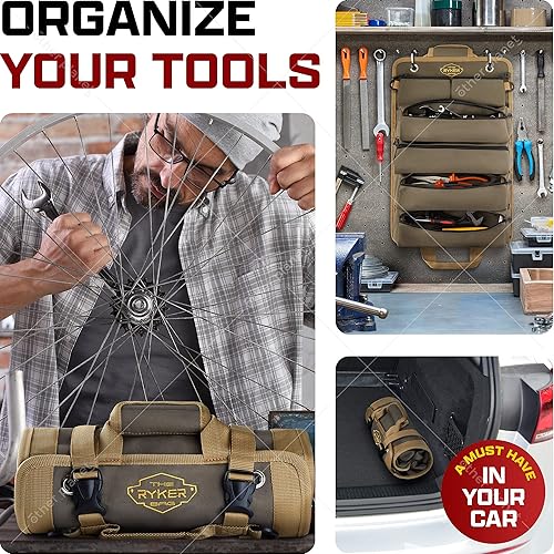 The Ryker Roll Up Tool Bag Organizer Gifts for him (2-pack) Heavy