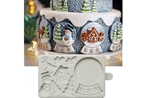 MosaiRudo Christmas Snowglobe Mould Silicone Mold Fondant Cake Tool Gumpaste Mould, Sugarcraft, Chocolate Forms,Kitchen Accessories (Snowglobe)