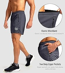 G Gradual Men's Running Shorts with Zipper Pockets