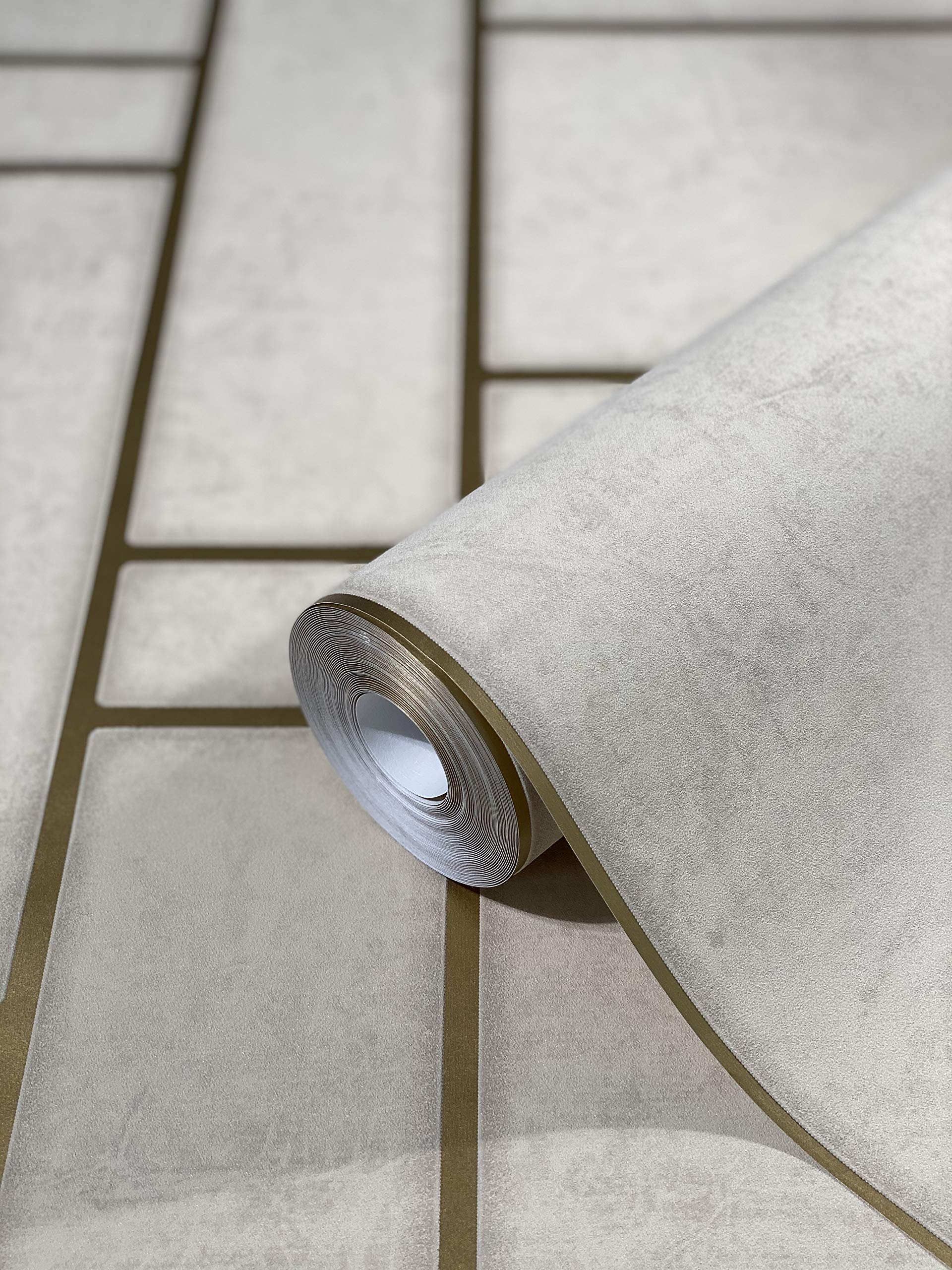 Wallpaper Beige Graphical Pattern Modern for Living Room Bedroom or Kitchen high Quality Non Woven wallcovering Wall Paper Made in Germany 10,05 x 0,53m