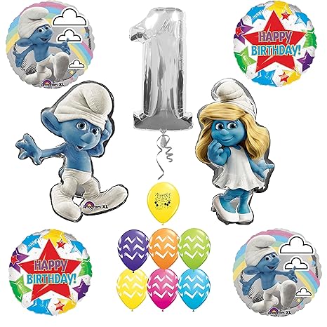The Smurfs Birthday Party Supplies Smurf And Smurfette 2nd Smurfy
