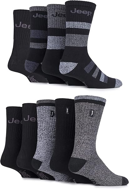 Jeep Men Fresh Sock Drawer Collection Socks Pack Of 9 Black
