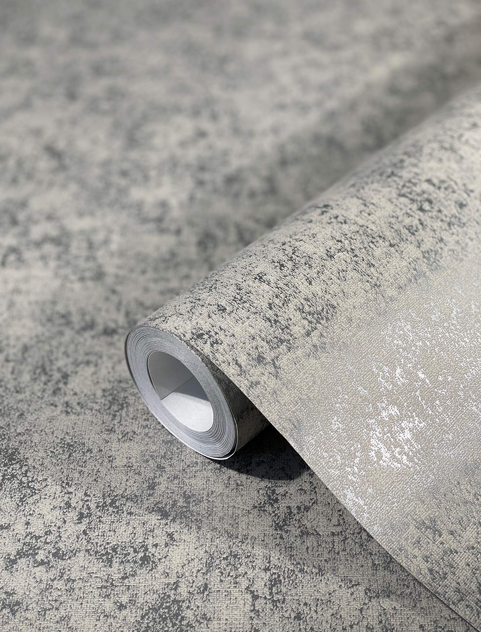 Champagne Beige Wallpaper Concrete Look Glossy Non-Woven Wallpaper for Living Room or Bedroom Made in Germany 10,05 x 0,53m New