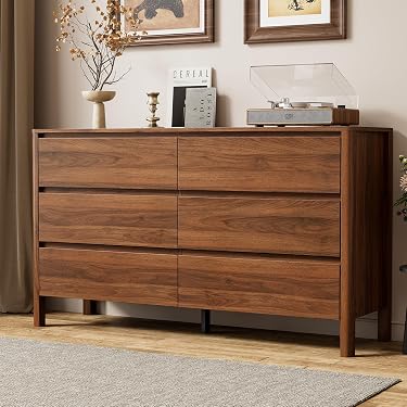 amazon dresser HUANLEGO White for Bedroom with 6 Drawers, Modern Chest of Drawers, Wood Rustic Wide Storage Drawers Dressers Organizer for Closet, Living Room, Hallway : Home & Kitchen This contract New Releases: The best-selling new