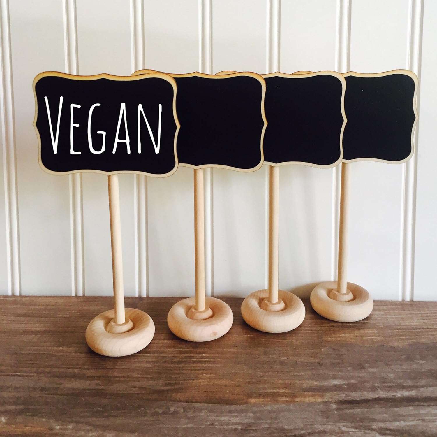 4 Fancy Mini Chalkboard Stands, Chalkboard Food Markers, Chalkboard Farmers Market