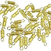 Clasps - 100 Pieces 4 x 15 mm - Barrel Screw Type Clasp - Perfect for Jewerly Making - with Kare & Kind® Retail Packaging (Gold)