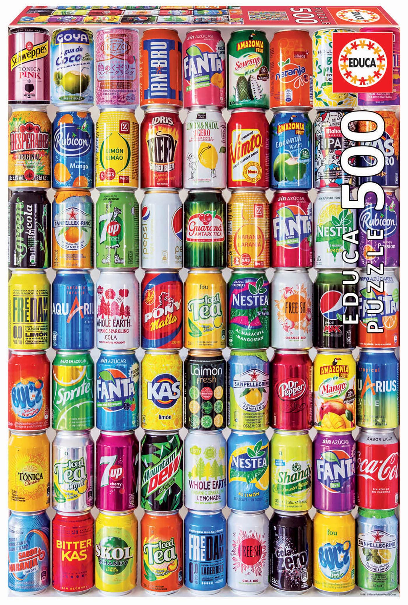 Educa 18447 Drinks Cans, 500 Piece Puzzle for Adults and Children from 10 Years, Lemonade, Design, Multicoloured