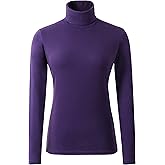 HieasyFit Women's Soft Cotton Turtleneck Top Basic Pullover Sweater